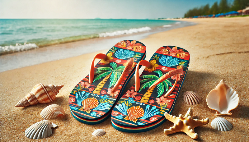 klapki japonki na plaży